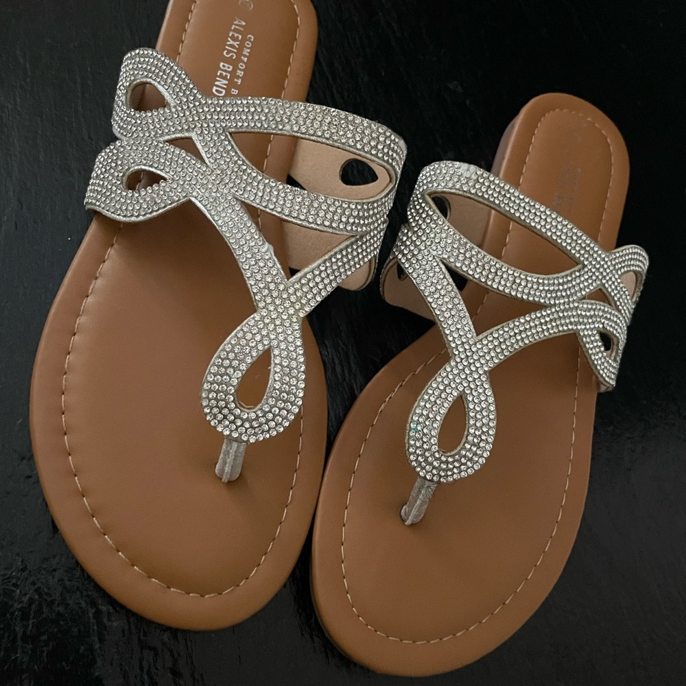 Silver Rhinestone Sandals - Picture 2 of 3